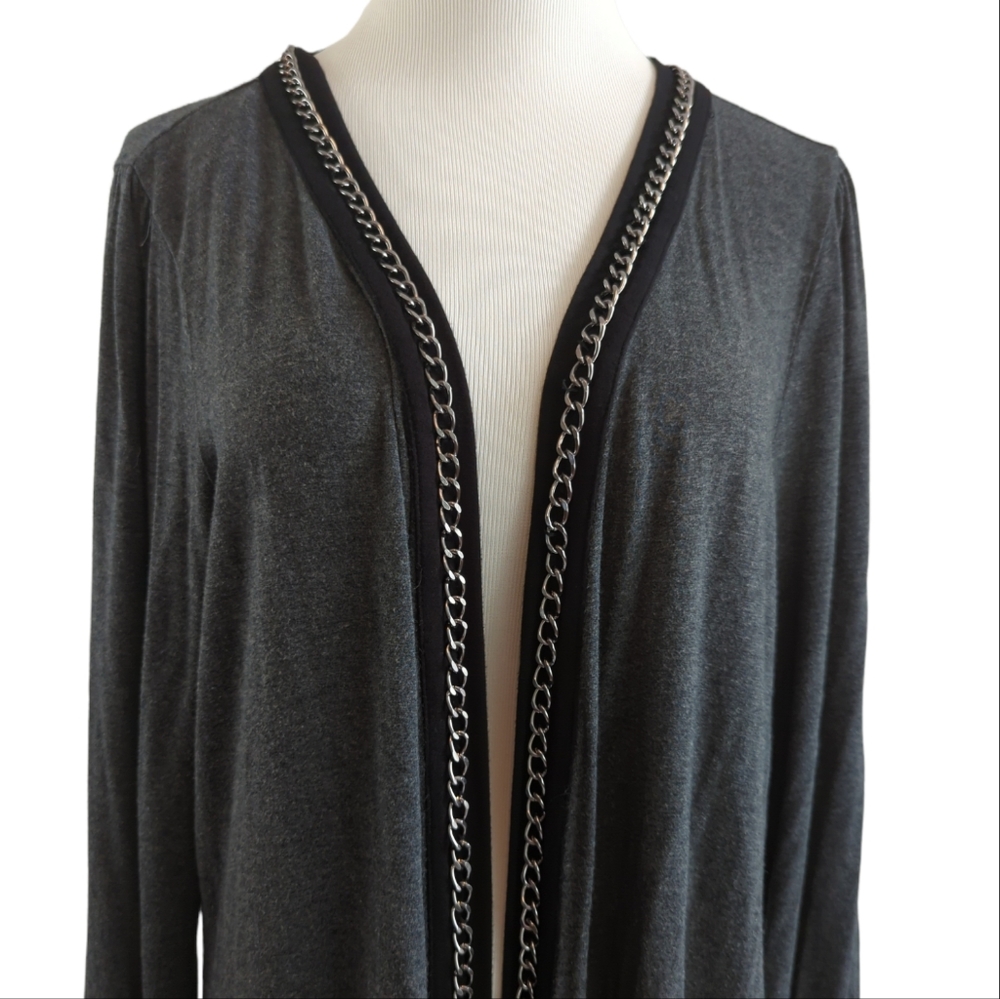 Vivienna Tam long cardigan sweater, chain detail, women's extra large - Picture 2 of 10